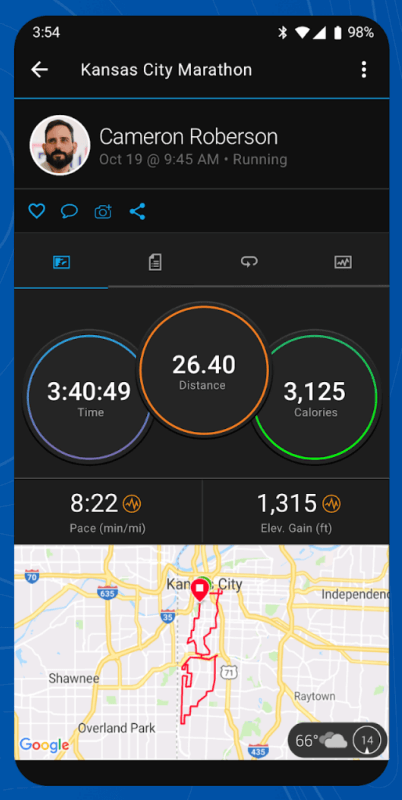 adidas running app garmin connect