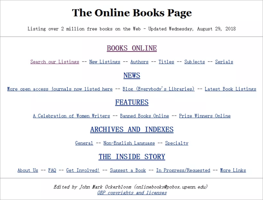 The Online Books Page 免費電子書下載