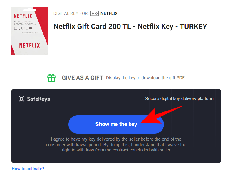 Netflix 土耳其禮卡代碼