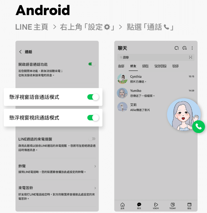 Android LINE 來電沒通知